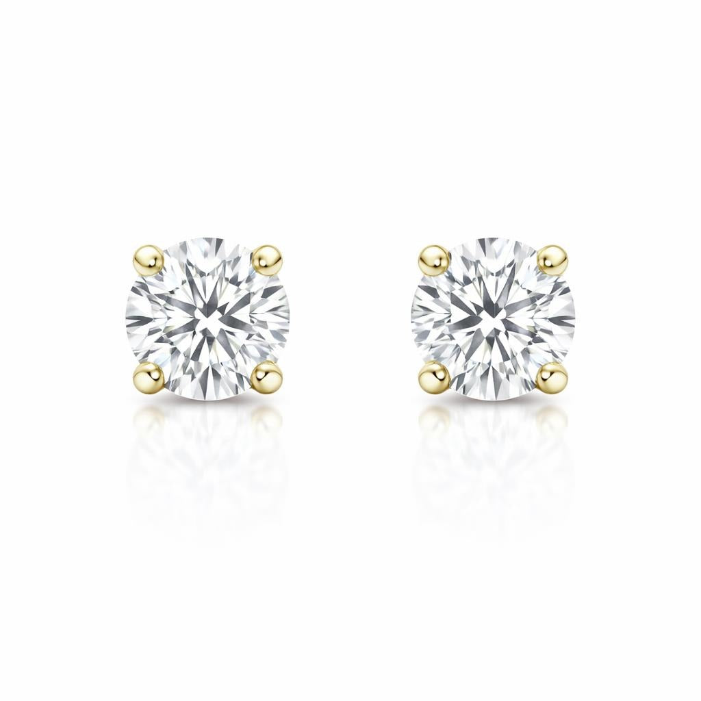 10 Karat Yellow Gold Solitaire Studs