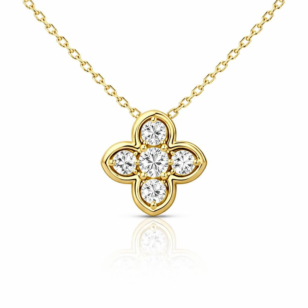 10 Karat Yellow Gold Clover Necklace