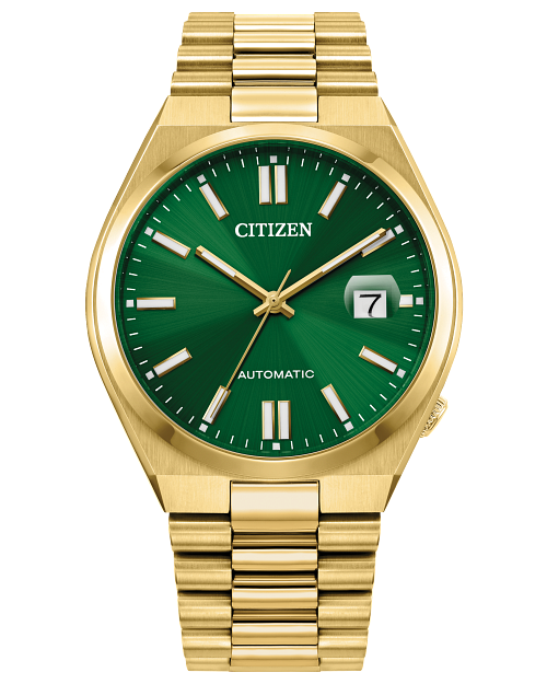 Citizen Mens Automatic Suyosa Watch with Green Dial and Stainless Steel Band