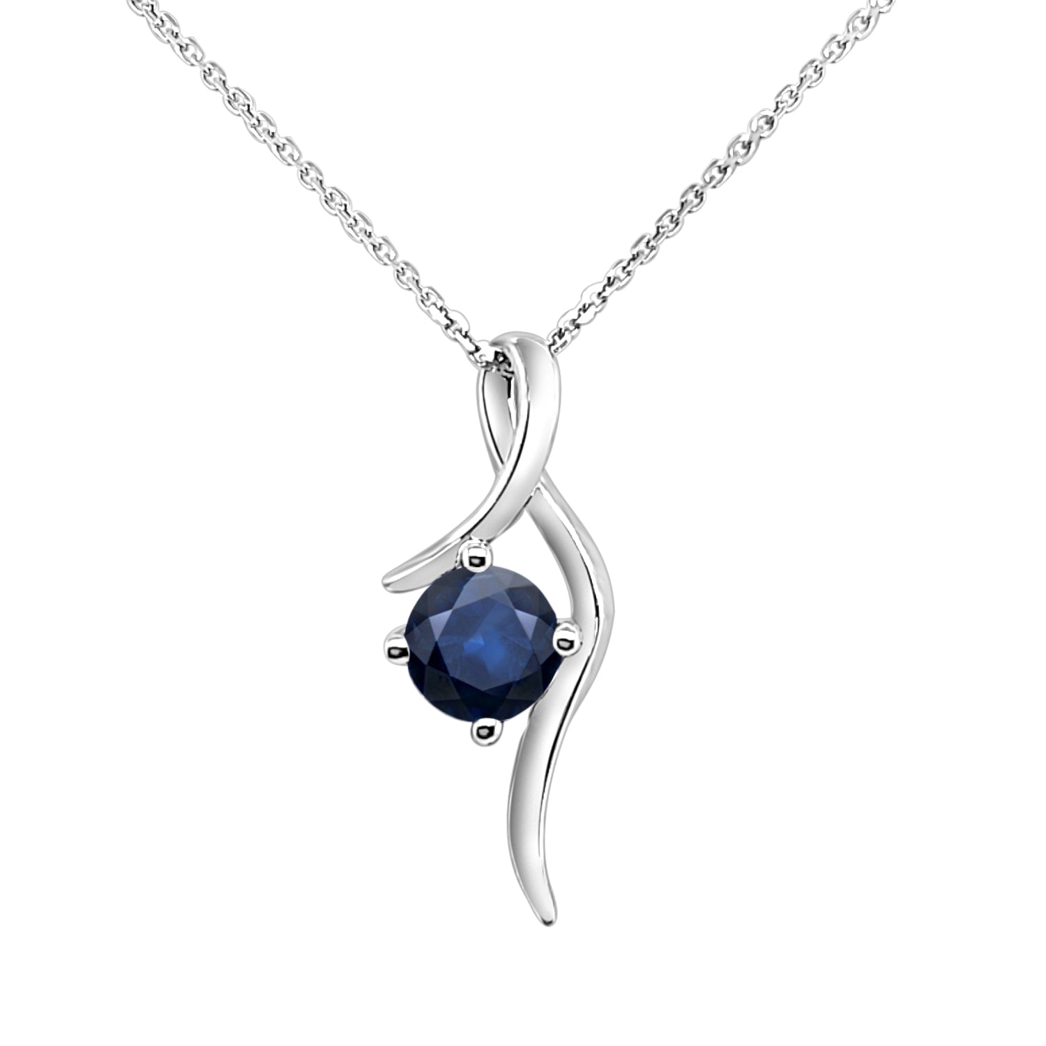 Free Form Tanzanite Necklace in 14 Karat White Gold - 0.46 Carats