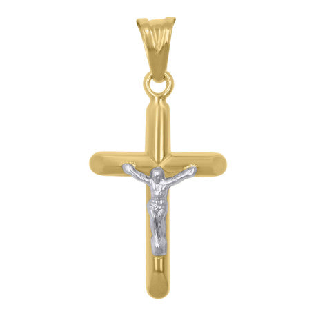 10 Karat Two-Tone Crucifix Necklace