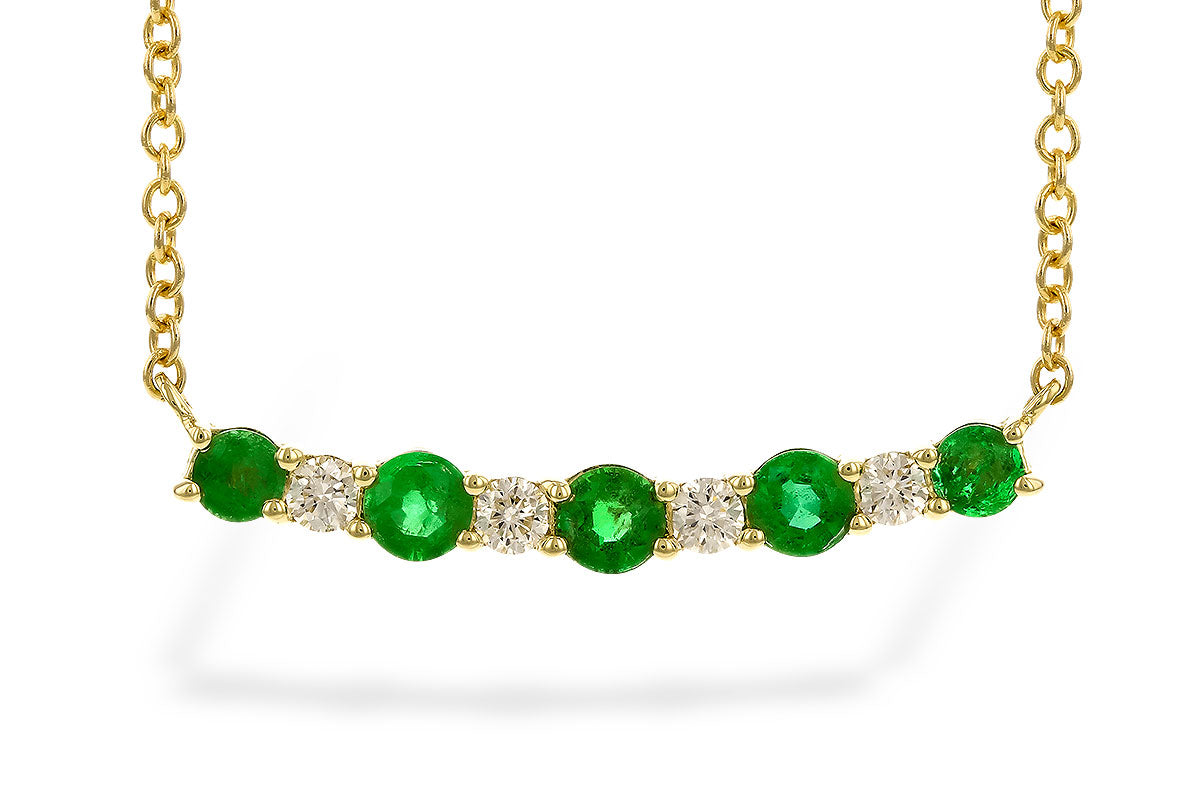 14K Yellow Gold Emerald Necklace - 0.43 Carat Stunning Green Gemstone Pendant