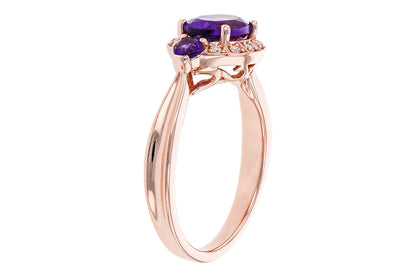 14 Karat Rose Gold Amethyst Ring - 1.32 Carat