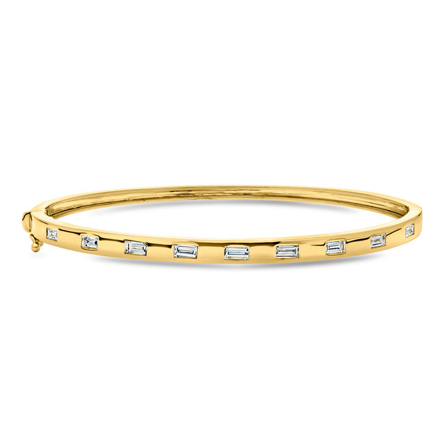 Sparkling Sterling Silver Bangle Bracelet with Lab Diamond and Gemstone Accents