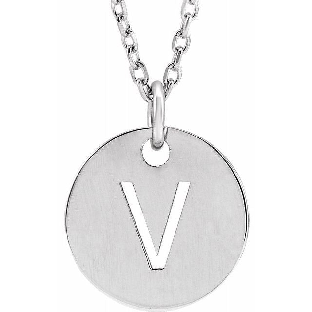 Personalized Initial V Sterling Silver Necklace