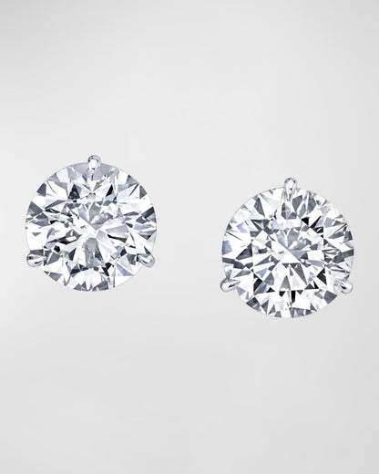 1.08 Carat Lab Diamond Solitaire Studs in 14 Karat White Gold