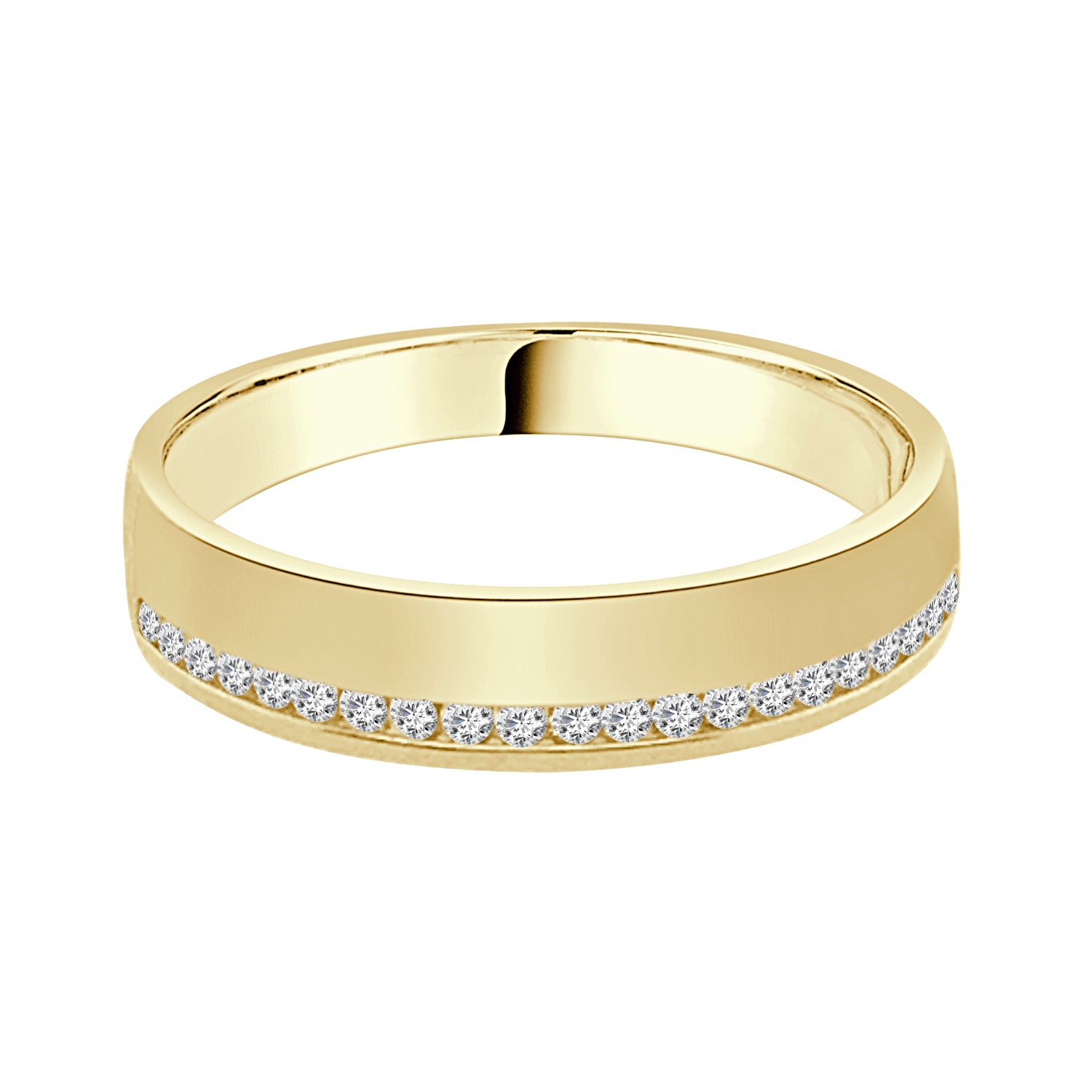 10K Yellow Gold Wedding Band with 0.21 Carat Natural Diamond