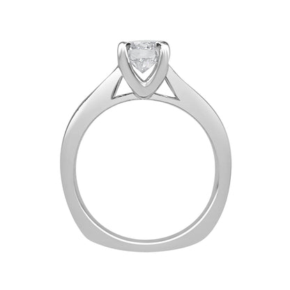 Diana Hof 18 Karat White Gold Engagement Ring with 0.81ct Round Natural Diamond
