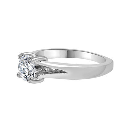 Diana Hof 18 Karat White Gold Engagement Ring with 0.81ct Round Natural Diamond