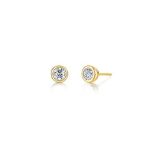 Lassaire Gold Plated Sterling Silver April Birthstone Solitaire Studs (0.34 ct)