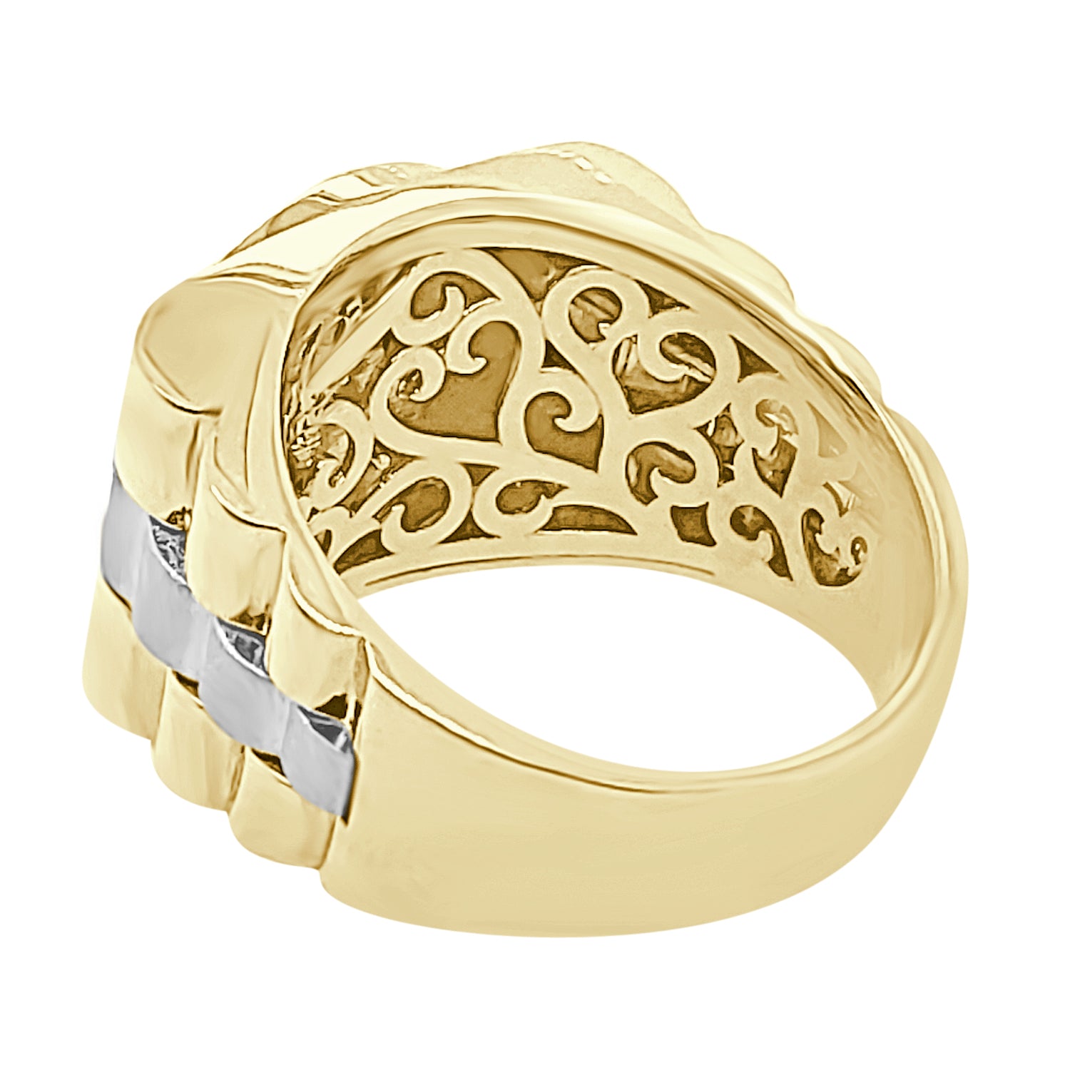 Two-Tone 14 Karat Diamond Cluster Ring with 0.96 Carat Natural Diamonds