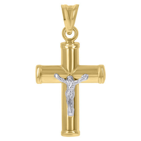 Two-Tone 10 Karat Gold Cross Necklace