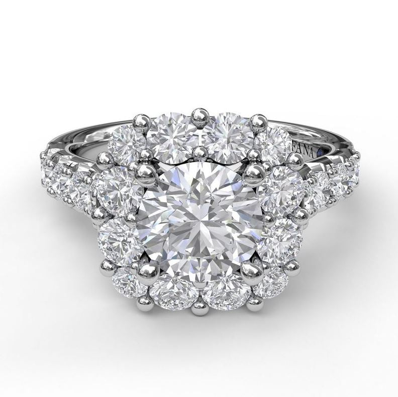 14 Karat White Gold Cushion Engagement Mounting