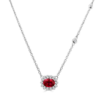 14K Yellow Gold Ruby Necklace with 0.86 Carat Gemstone