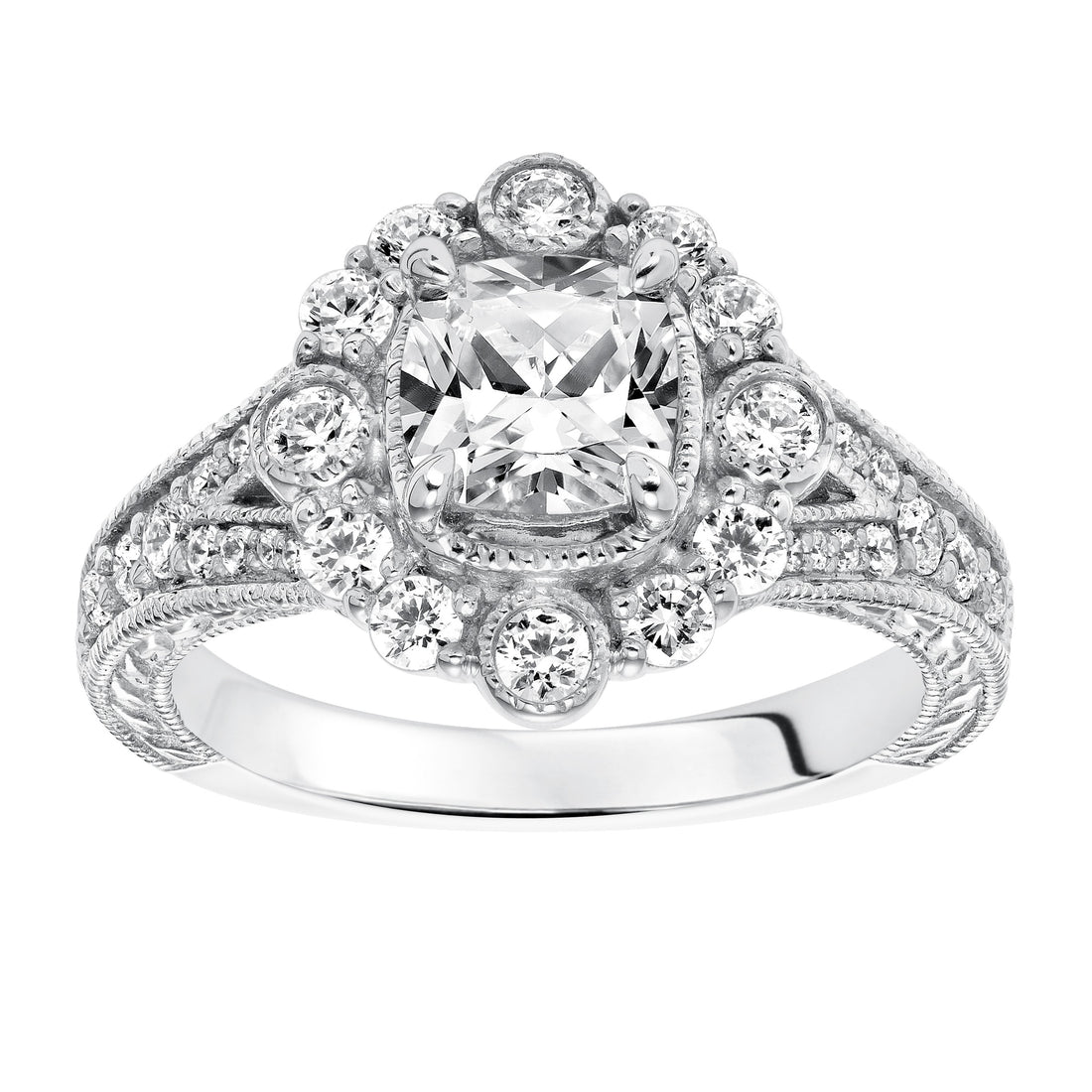 14 Karat White Gold Engagement Mounting