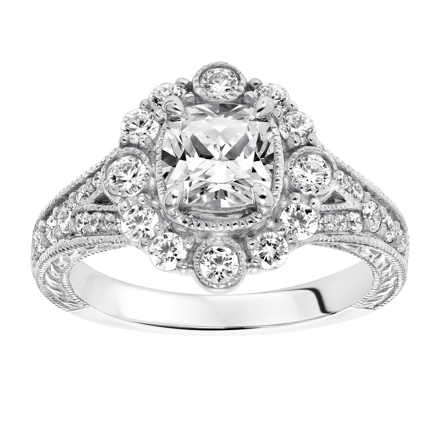 14 Karat White Gold Engagement Mounting