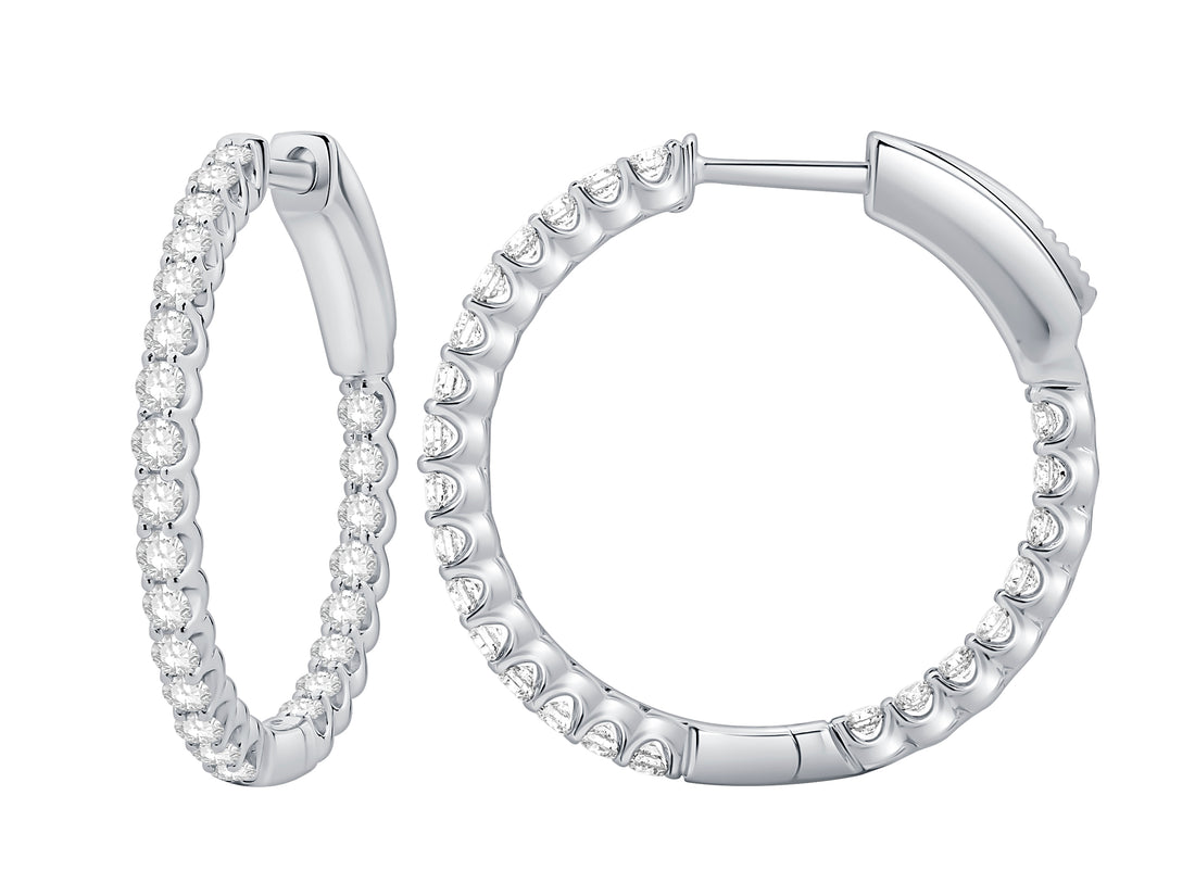 1.00 ct Round Lab Diamond Earrings in 14 Karat White Gold