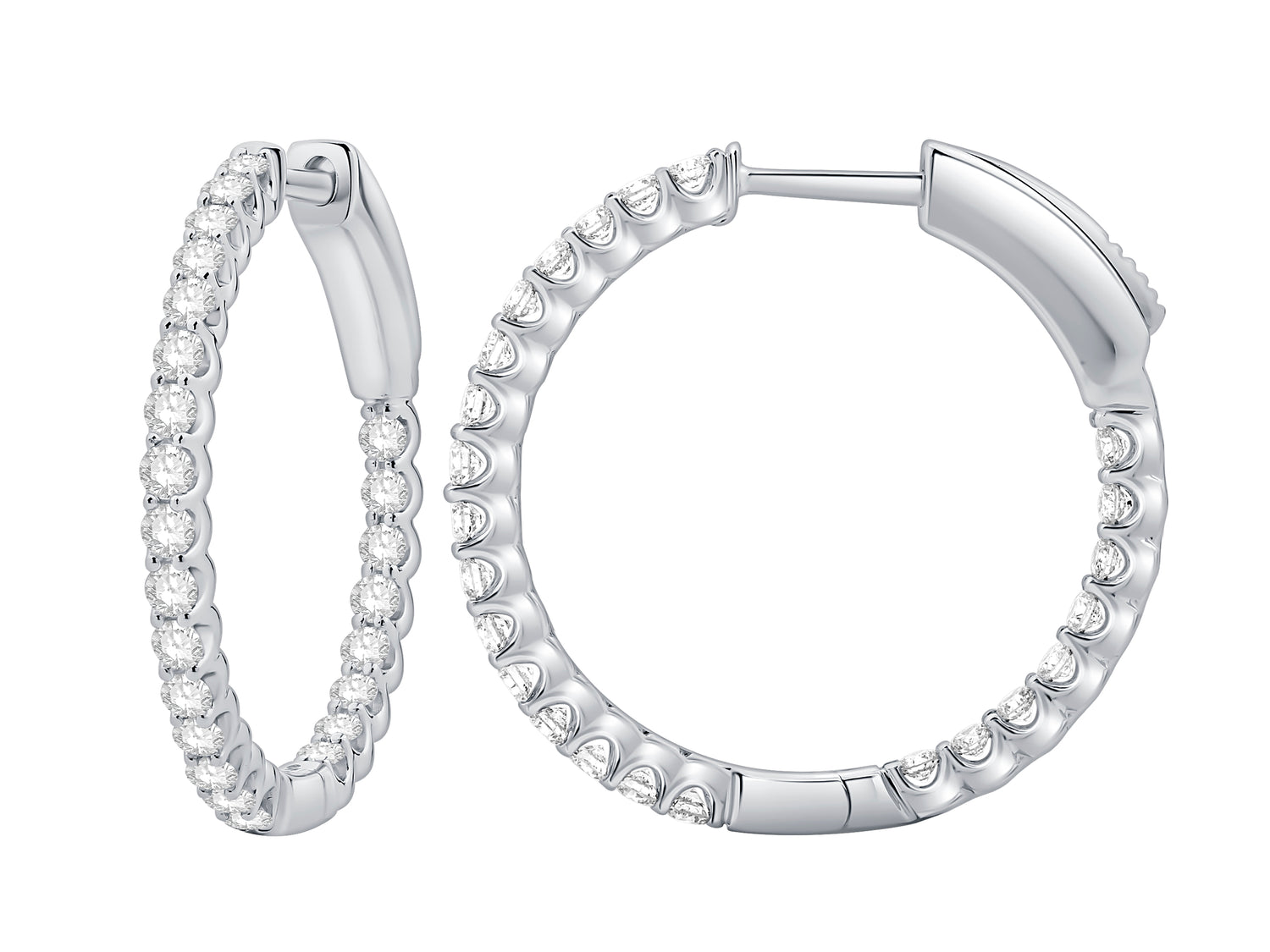 1.00 ct Round Lab Diamond Earrings in 14 Karat White Gold