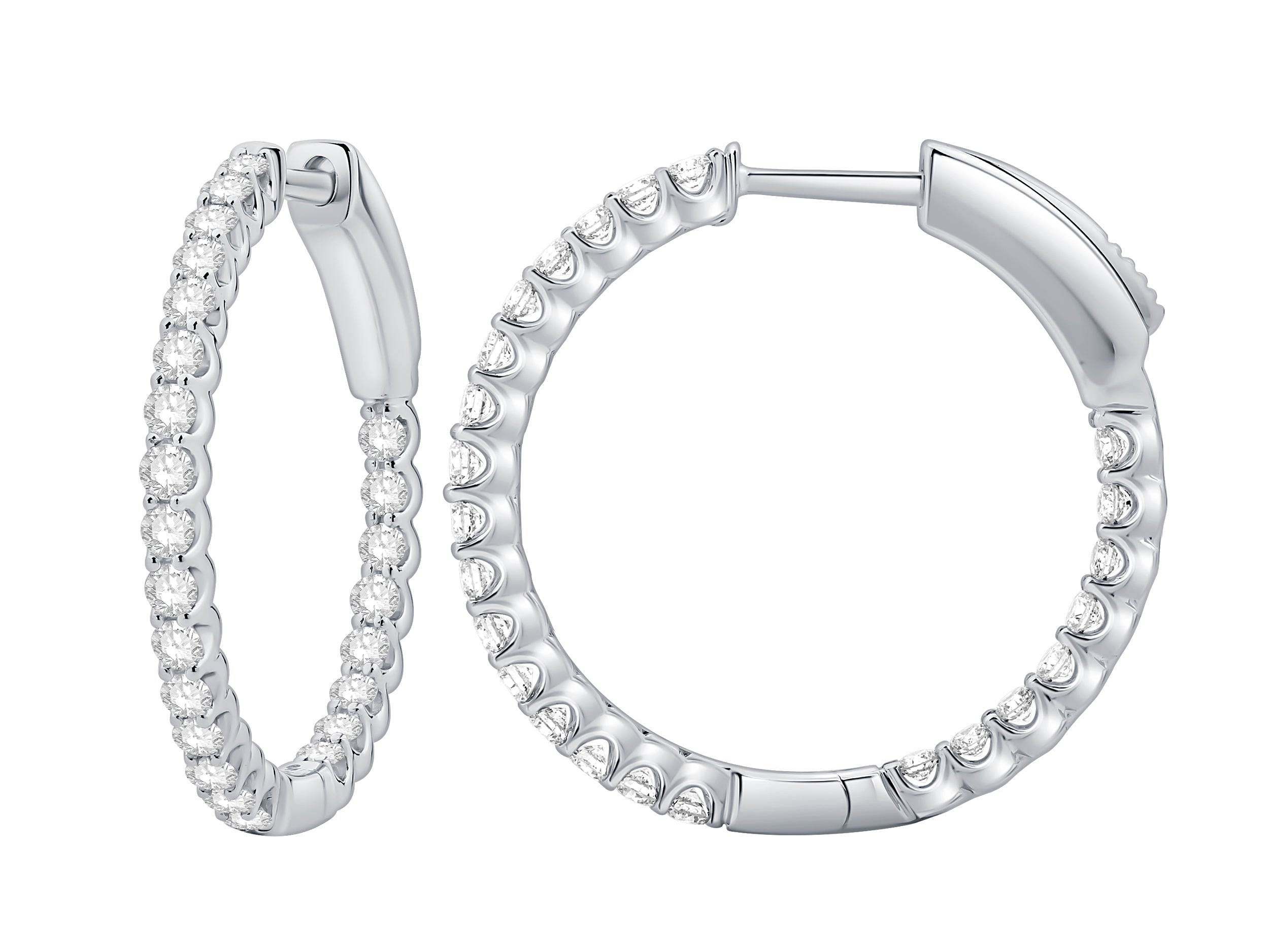 1.00 ct Round Lab Diamond Earrings in 14 Karat White Gold