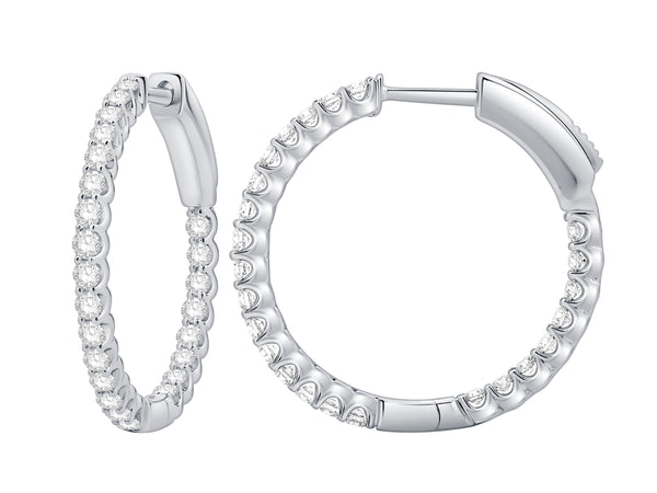 1.00 ct Round Lab Diamond Earrings in 14 Karat White Gold