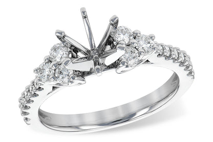 14K Yellow Gold Three Stone Diamond Engagement Mounting with Side Accents (0.50 ct)