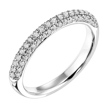 14 Karat White Gold Wedding Band with Natural Diamond - 0.50 Carat