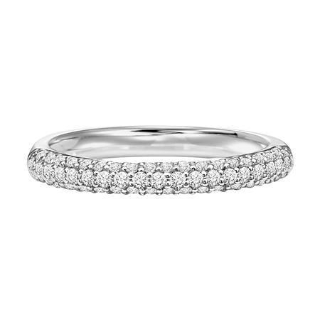 14 Karat White Gold Wedding Band with Natural Diamond - 0.50 Carat