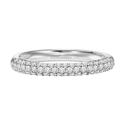 14 Karat White Gold Wedding Band with Natural Diamond - 0.50 Carat