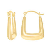 Square Earrings in 14 Karat Yellow Gold - Timeless Elegance