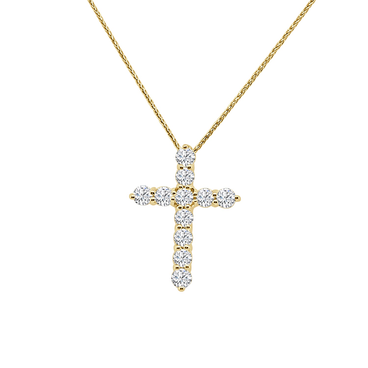 1.61 Carat Natural Diamond Necklace in 14 Karat Yellow Gold