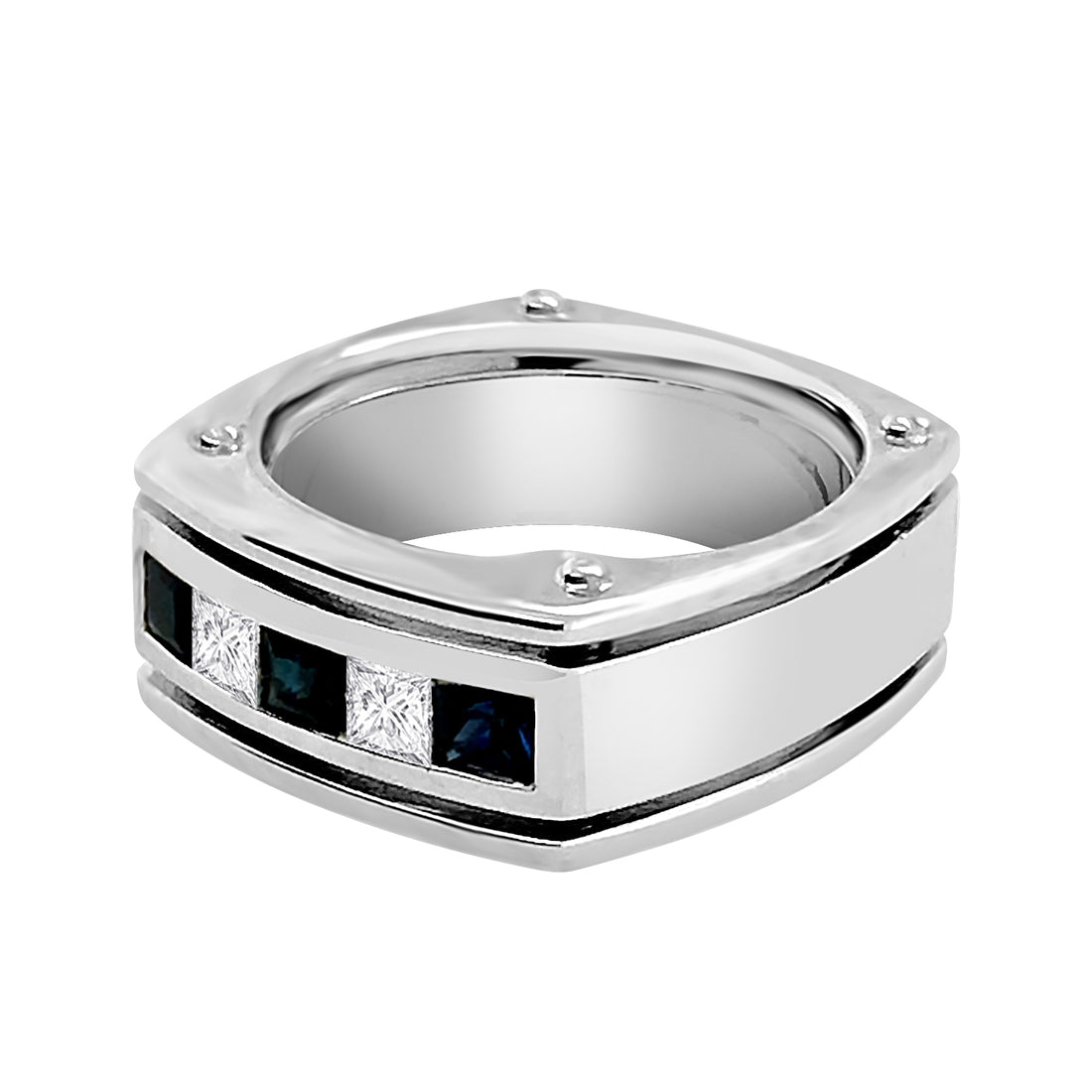 14 Karat White Gold Natural Diamond Wedding Band - 0.75 Carat