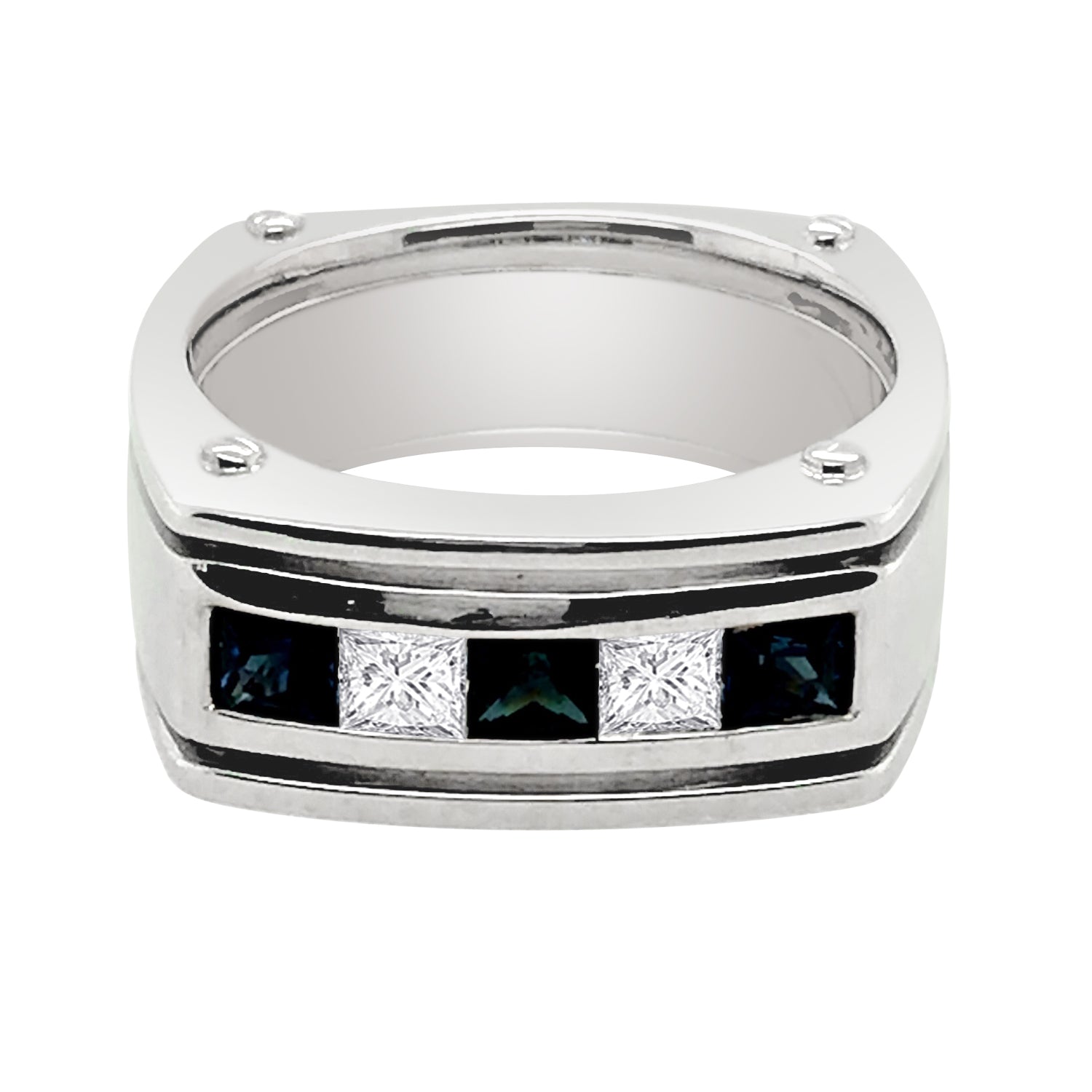 14K White Gold Wedding Band with 0.75ct Natural Diamond
