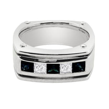 14K White Gold Wedding Band with 0.75ct Natural Diamond