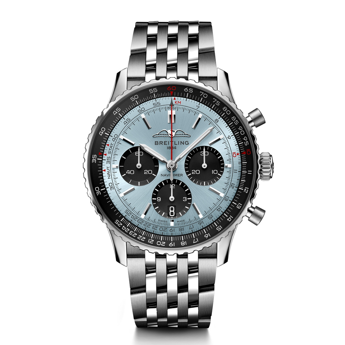 Breitling Navitimer Ice Blue Stainless Steel Watch