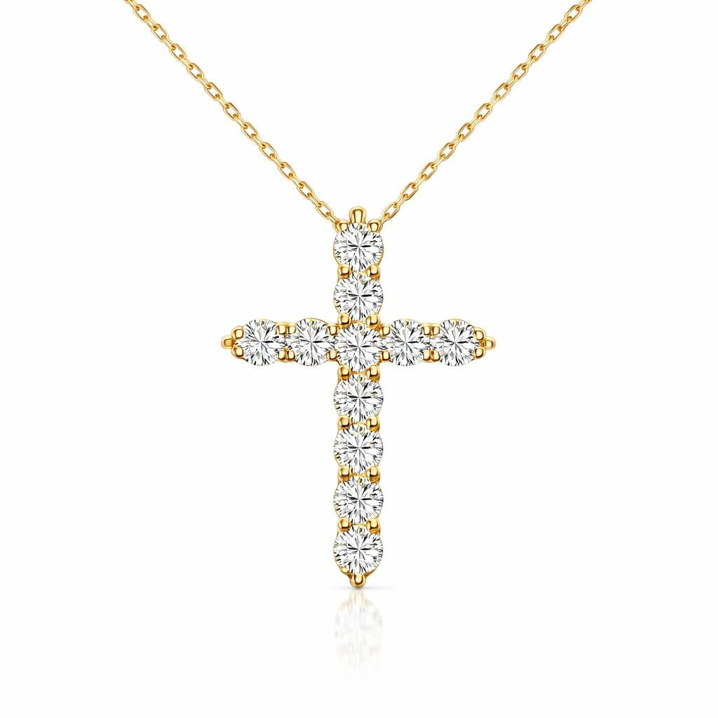 14 Karat Yellow Gold Diamond Slider Pendant Necklace
