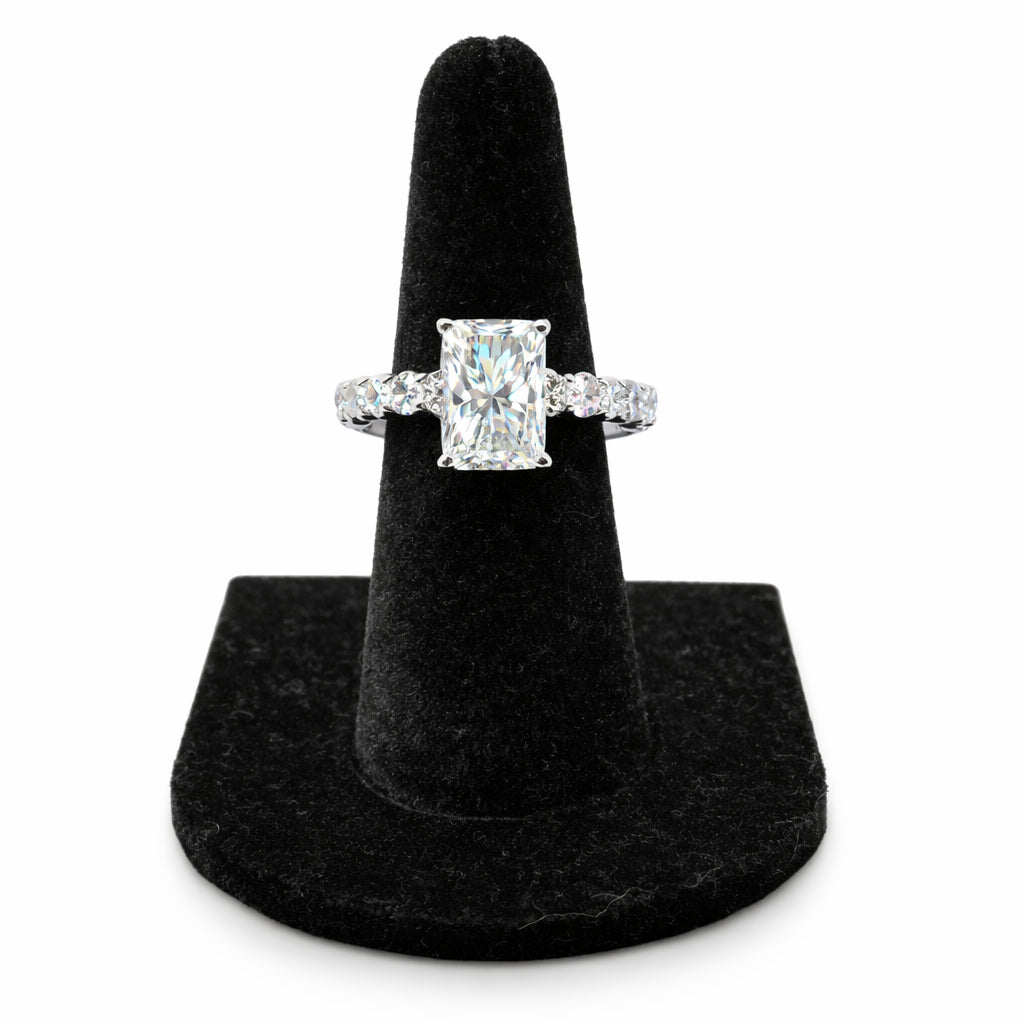 Radiant 14 Karat White Gold Engagement Ring with Lab Diamond (3 Carat)