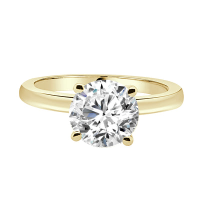 14K Yellow Gold Lab Diamond Round Shape 1.60 Carat Engagement Ring