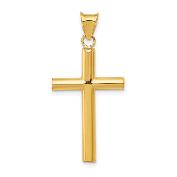 14 Karat Yellow Gold Polished Hollow Pendant Necklace