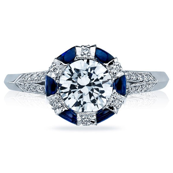 Elegant 18 Karat White Gold Engagement Mounting