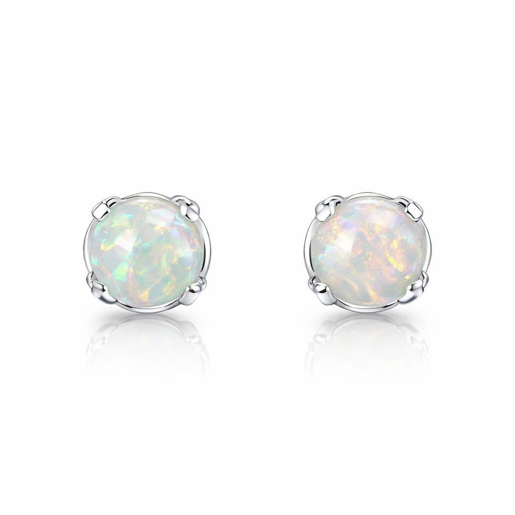 Sterling Silver Opal Earrings