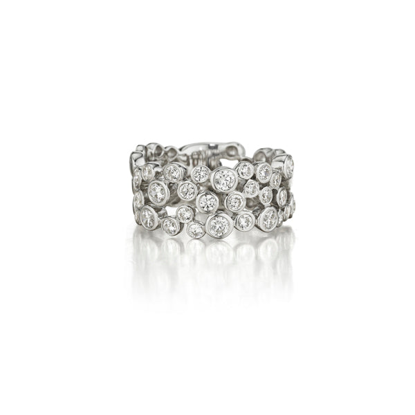 14K White Gold Bezel Set Freeform Diamond Ring (1.23 ct)