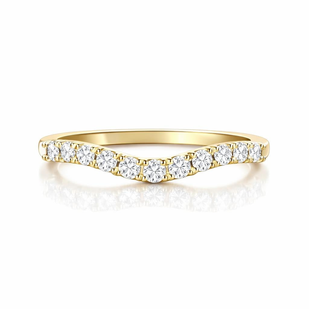 Contoured 14 Karat Yellow Gold Wedding Band