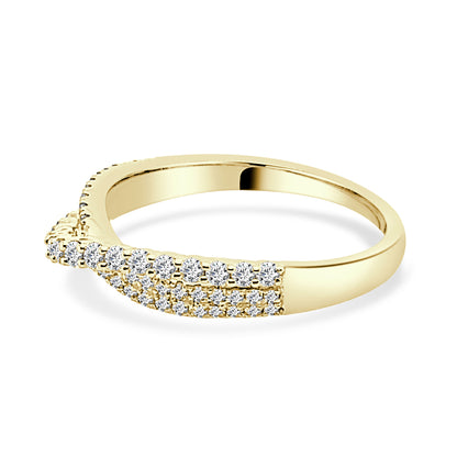 0.50 Carat Round Natural Diamond Diamond Overpass Wedding Band in 14 Karat Yellow Gold