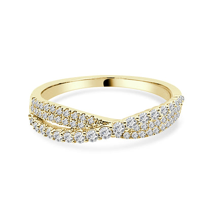 0.50 Carat Round Natural Diamond Diamond Overpass Wedding Band in 14 Karat Yellow Gold