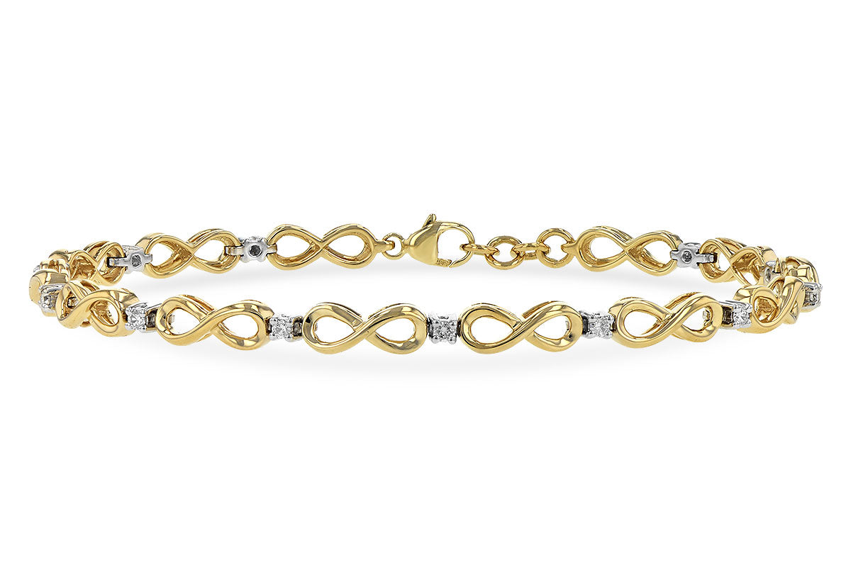 14 Karat Two-Tone Infinity Bracelet with Natural Diamond in Round Shape (0.25 ct)