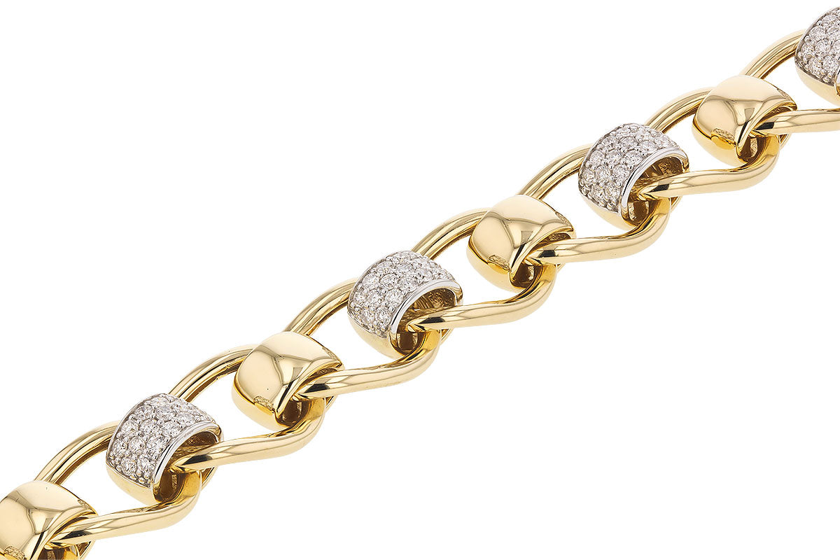Sure! How about this product title: 14 Karat Two-Tone Diamond Round Shape Bracelet - 1.75 Carats?