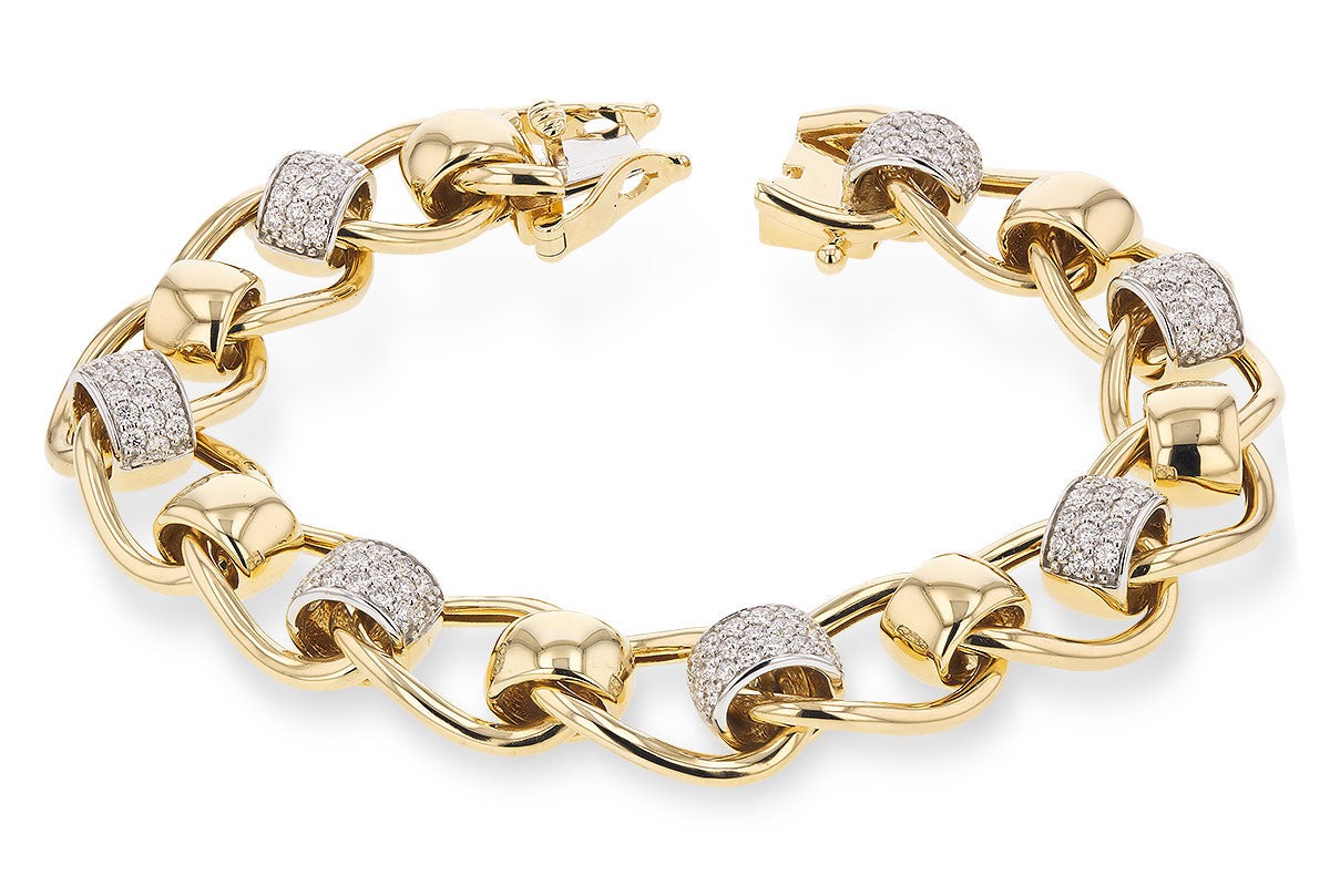 Sure! How about this product title: 14 Karat Two-Tone Diamond Round Shape Bracelet - 1.75 Carats?
