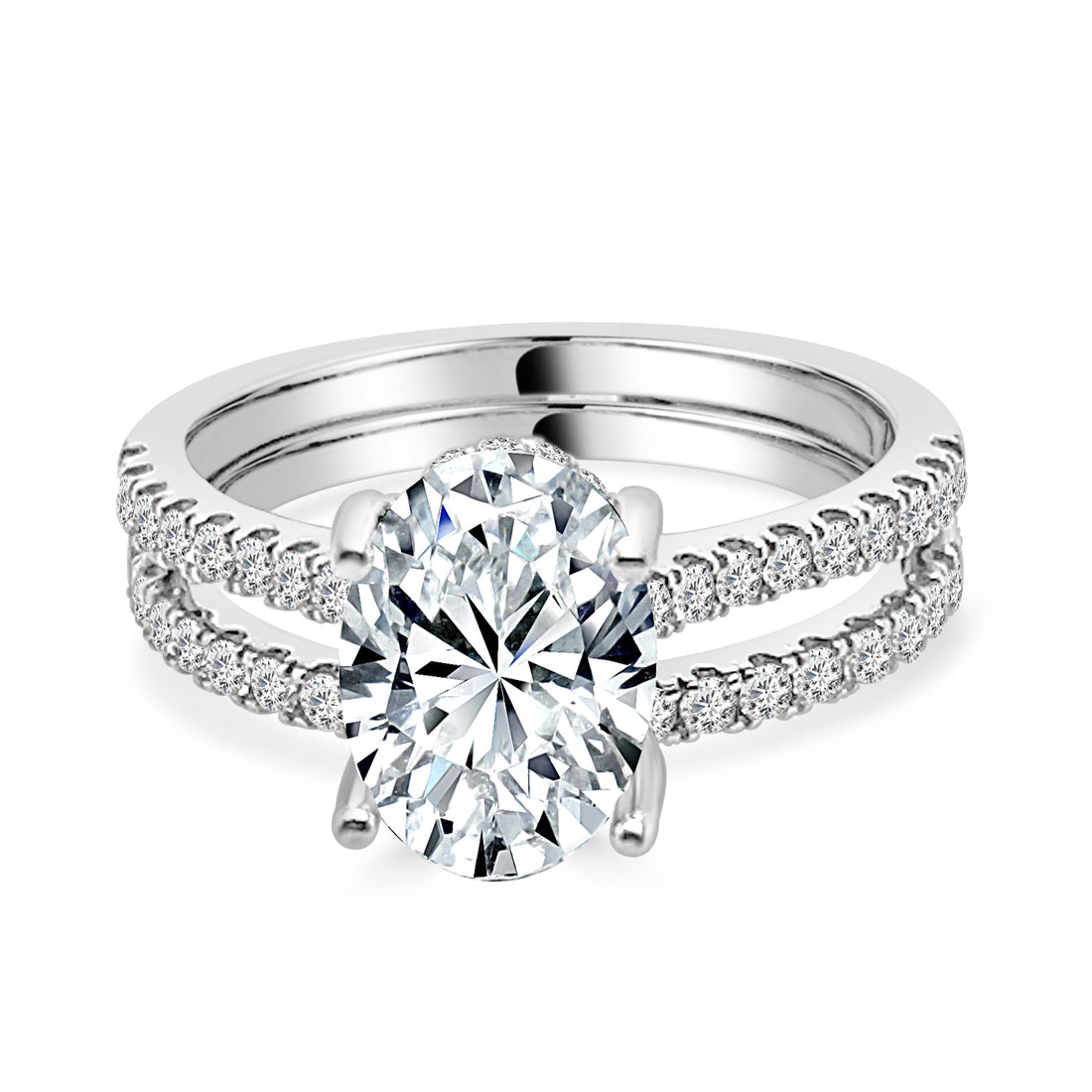 14 Karat White Gold Lab Diamond Wedding Band - 0.52 Carat