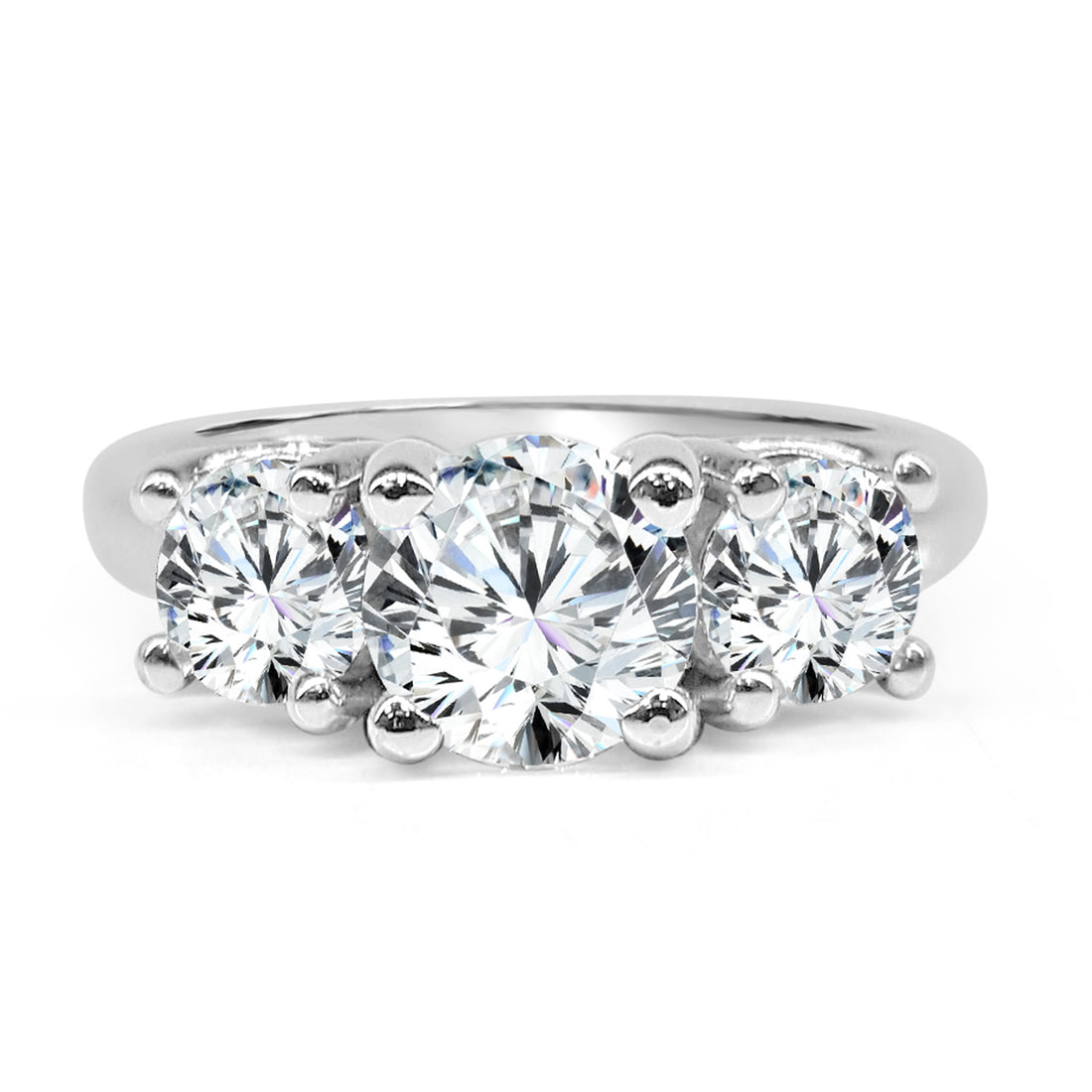 1.53ct Round Natural Diamond 14K White Gold Engagement Ring