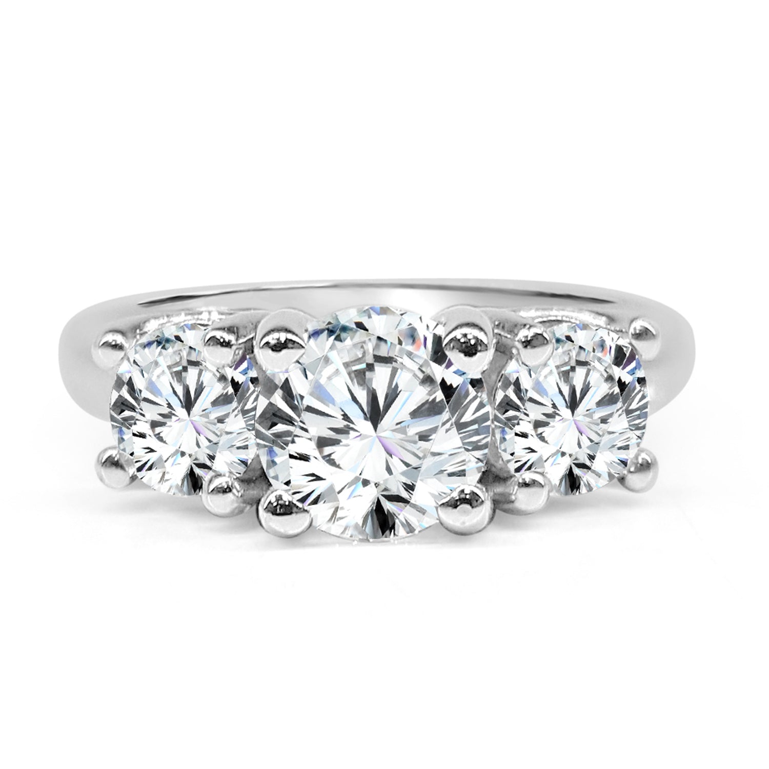 14 Karat White Gold Natural Diamond Round Shape Engagement Ring 1.53 Carat